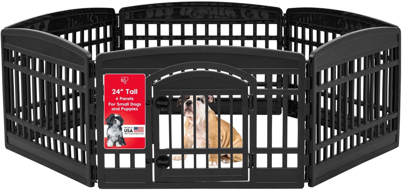 Dog Playpen 24" 4-Panel Dog Playpen with Door