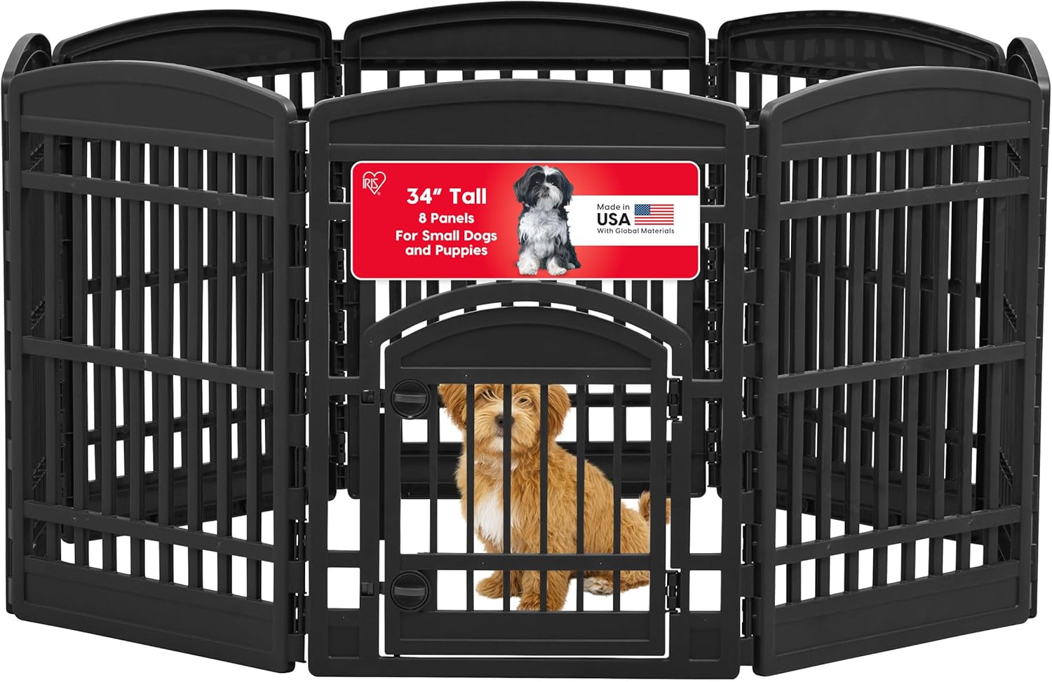 Dog Playpen 24" 4-Panel Dog Playpen with Door